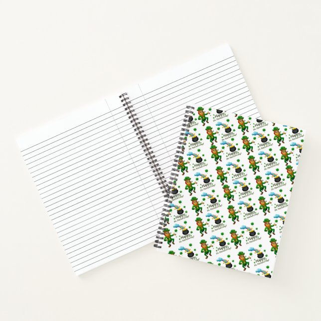 Spiral Notebook St. Patrick's Day Leprechaun (Inside)