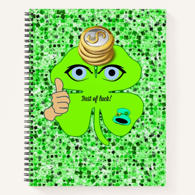 Spiral Notebook St. Patrick's Day Leprechaun (Front)