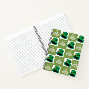 Spiral Notebook St. Patrick's Hats Hearts