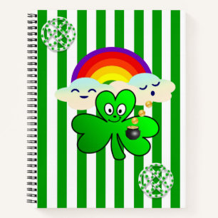 Spiral Notebook St. Patrick's Rainbow Shamrock