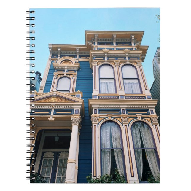Spiral Notebook - Stunning Blue Victorian House (Front)