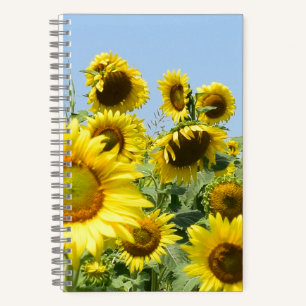Spiral notebook sunflowers