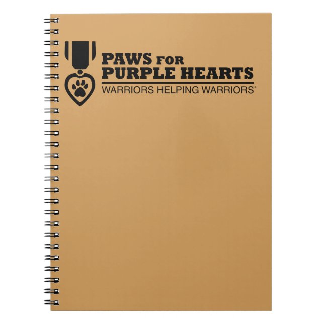 Spiral Notebook - Tan w Black Logo (Front)