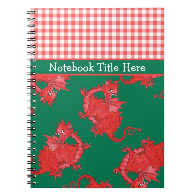 Spiral Notebook to Personalise: Cute Red Dragons (Front)