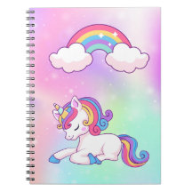 spiral notebook unicorn cover 80 lined pages