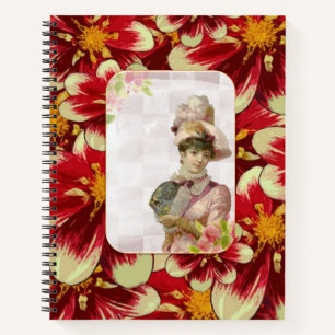 Spiral Notebook Victorian Woman Floral