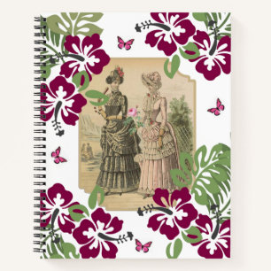 Spiral Notebook Victorian Women Floral