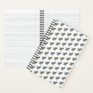 Spiral Notebook (white) - Crochet Honeybee