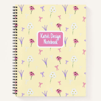 Spiral Notebook | Wildflowers & Bows in Yellow