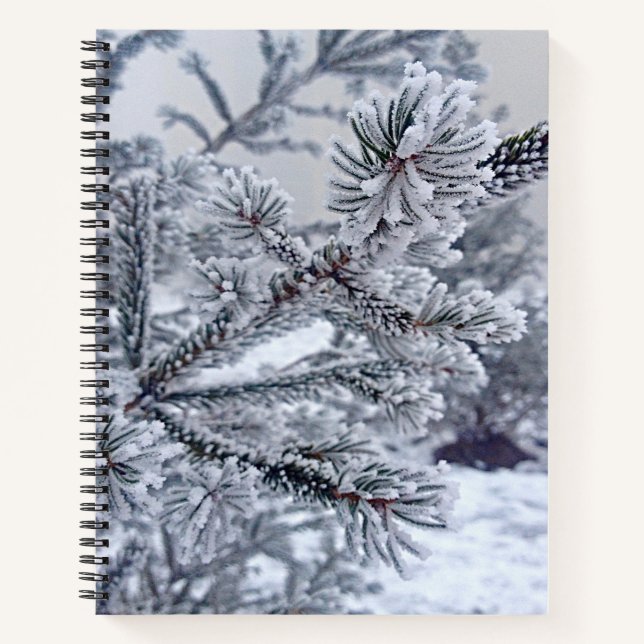 Spiral notebook with Christmas tree under the snow (Front)