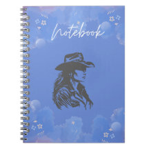 Spiral Notebook with Cowgirl Design