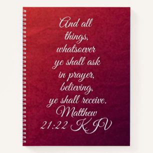 Spiral Notebook with KJV Bible Verse
