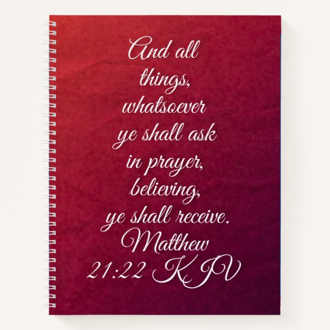 Spiral Notebook with KJV Bible Verse (Front)