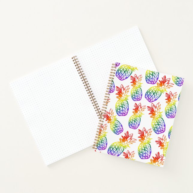 Spiral Notebook with rainbow pineapple (Inside)