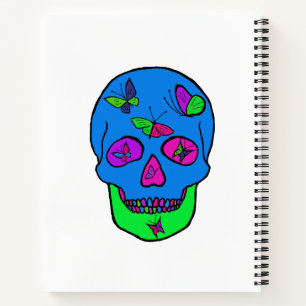 Spiral Notebook with Skull Butterfly design.