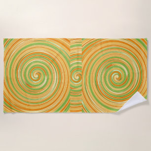 Spiral of Fun Citrus Colours Beach Towel