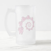 Spiral of Pink Elephants. Fun Cartoon.