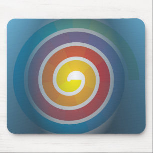 SPIRAL ON BLUE BACKGROUND MOUSE PAD