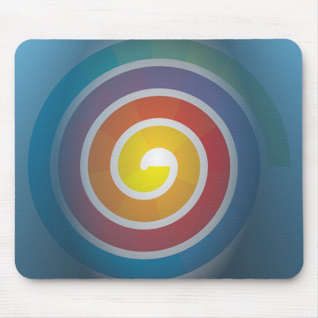SPIRAL ON BLUE BACKGROUND MOUSE PAD (Front)