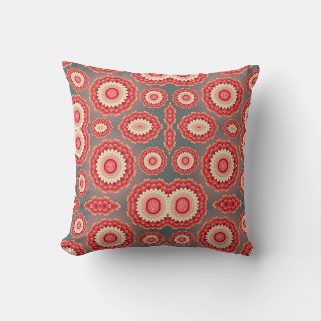 spiral orange Throw Pillow (Front)