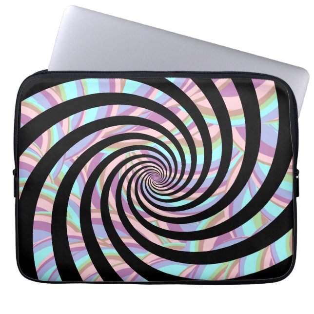 Spiral pattern with pastel colours laptop sleeve (Front)