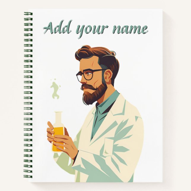 Spiral Personalised Name - scientest N Notebook (Front)