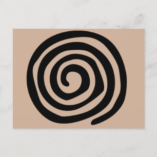 Spiral petroglyph Aztec tribal art Postcard