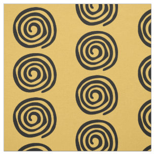 Spiral petroglyph tribal art primitive design fabric