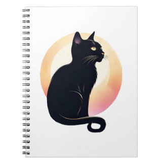 Spiral Photo Black Cat Notebook