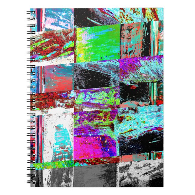 Spiral Photo Notebook – Abstract Grid (Front)
