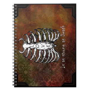 Spiral Photo Notebook Illustrative Ribcage Grunge