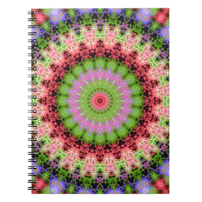 Spiral Photo Notebook Mandala round pattern kaleid (Front)