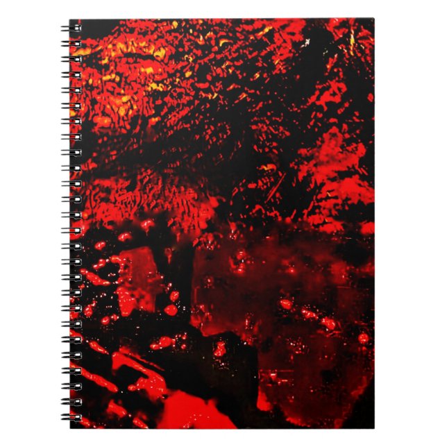 Spiral Photo Notebook red texture in the dark  (Front)