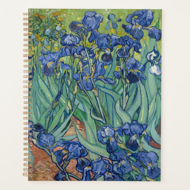 Spiral Photo notebook with Van Gogh's Irises Planner (Front)