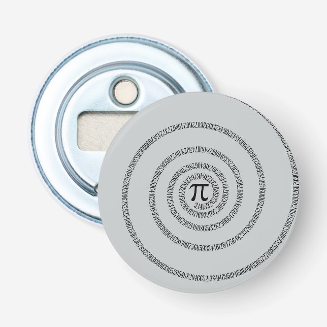 Spiral Pi Click Customise to Change Grey Colour Bottle Opener (Front)