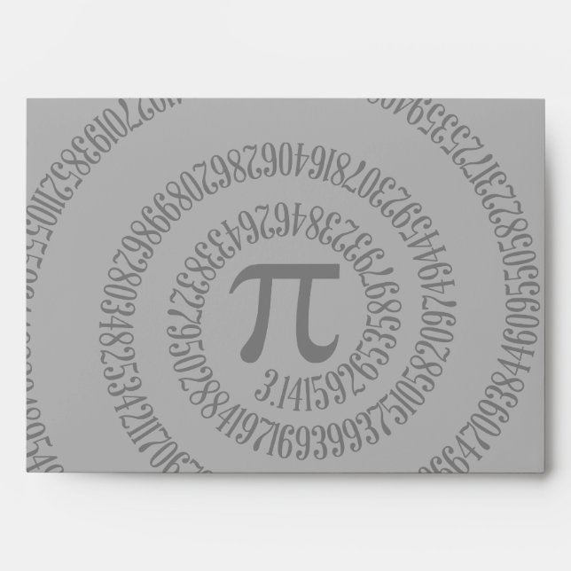 Spiral Pi Click Customise to Change Grey Colour Envelope (Front)