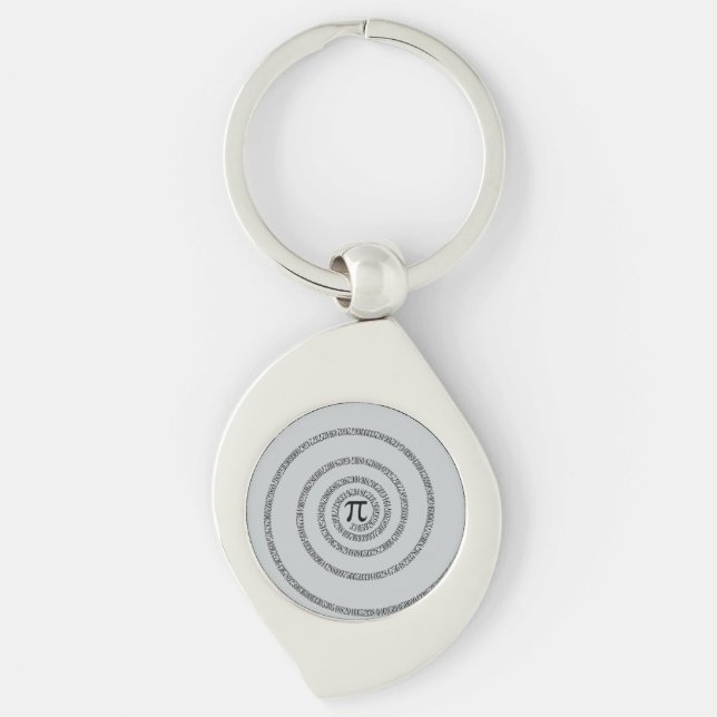 Spiral Pi Click Customise to Change Grey Colour Key Ring (Front)