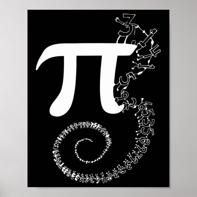 Spiral Pi Math Funny Pi Day 3.14 Math Equation Gif Poster (Front)
