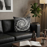 Spiral Piano Vortex Cushion<br><div class="desc">Immerse yourself in a symphony of style with this captivating Spiral Piano Vortex Throw Pillow. Featuring a mesmerizing black-and-white design where a grand piano keyboard spirals into an infinite cosmic vortex, surrounded by swirling musical notes and staffs that evoke the mystery of a musical galaxy. Perfect for music lovers, pianists,...</div>