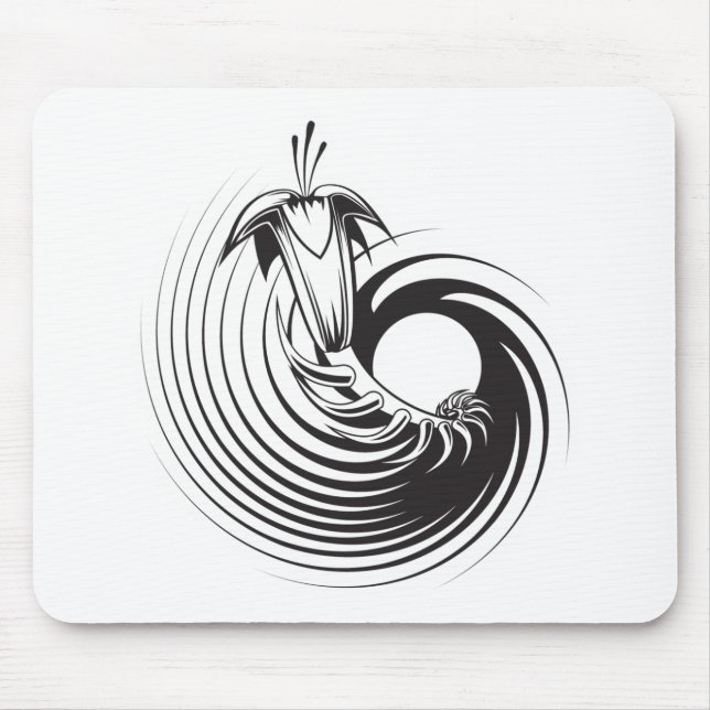 Spiral Plant Tattoo Design Mouse Pad (Front)
