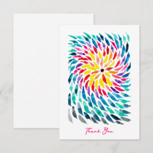 Spiral rainbow watercolor abstract card