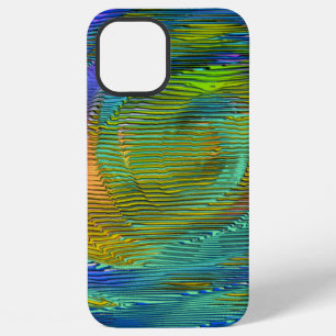 Spiral Rainbow with relief and messy stripes iPhone 12 Pro Max Case
