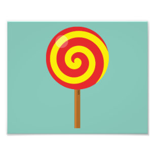 Spiral Red Yellow Lollipop Photo Print