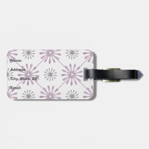 Spiral Retro Flowers Choose Your Background Colour Luggage Tag