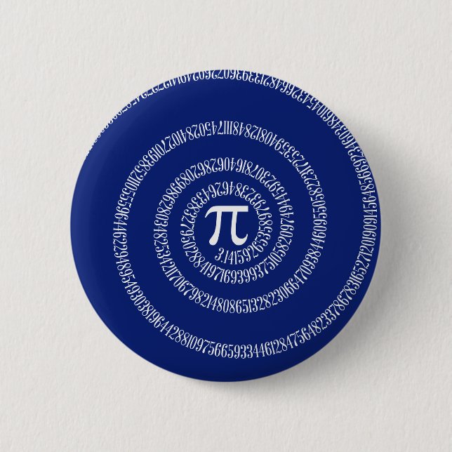Spiral Rings for Pi on Navy Blue 6 Cm Round Badge (Front)