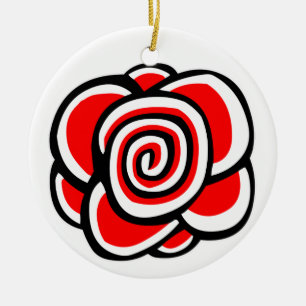 Spiral Rose Ceramic Tree Decoration