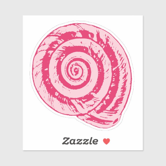 Spiral Seashell in Coral Pink & Fuchsia (Sheet)