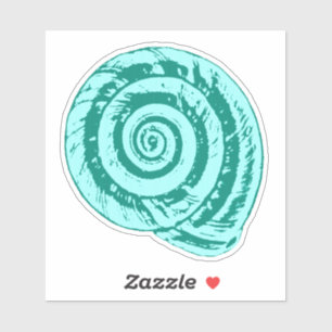 Spiral Seashell in Turquoise and Aqua