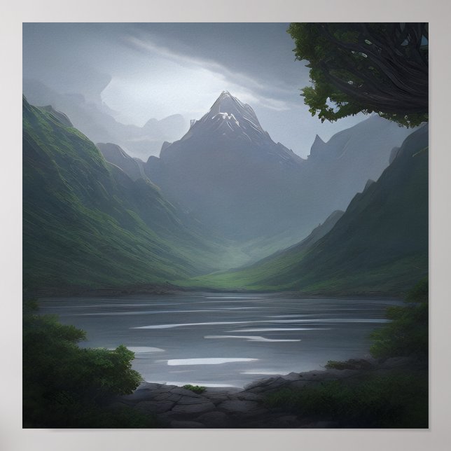 Spiral Shape Mountain Poster (Front)