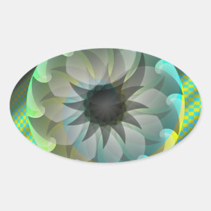 Spiral Shark by Kenneth Yoncich Oval Sticker
